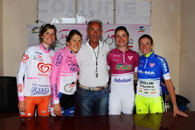 The final jersey holders of the 2013 Giro Rosa