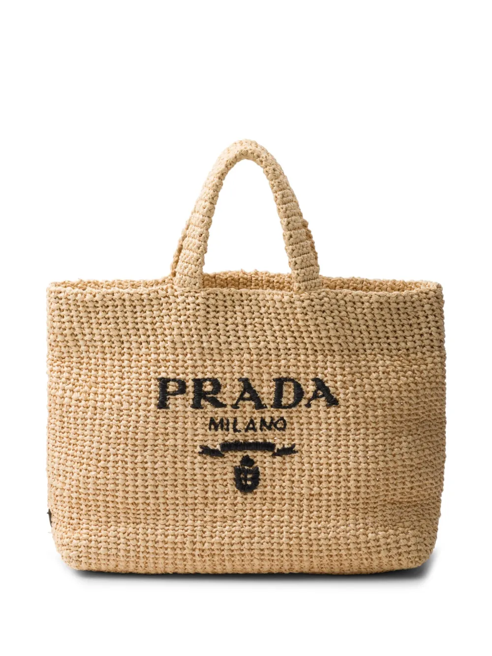 Prada Logo-Embroidered Crochet Tote Bag | Os