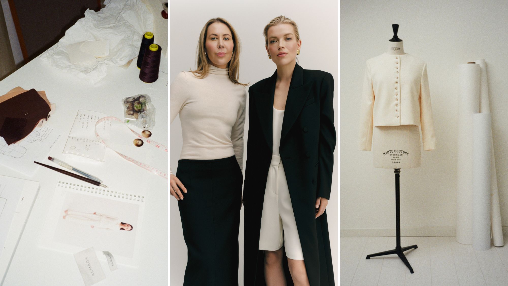 almada label founders alexa dagmar and linda jihola and images from their atelier