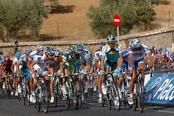 Even Quick Step was nervous about what Alberto Contador (Astana) was up to at the front of the bunch.