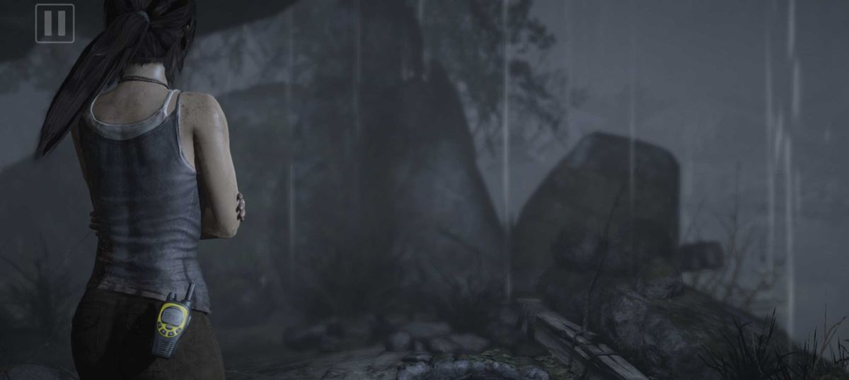An in-game screenshot of the Tomb Raider mobile port.