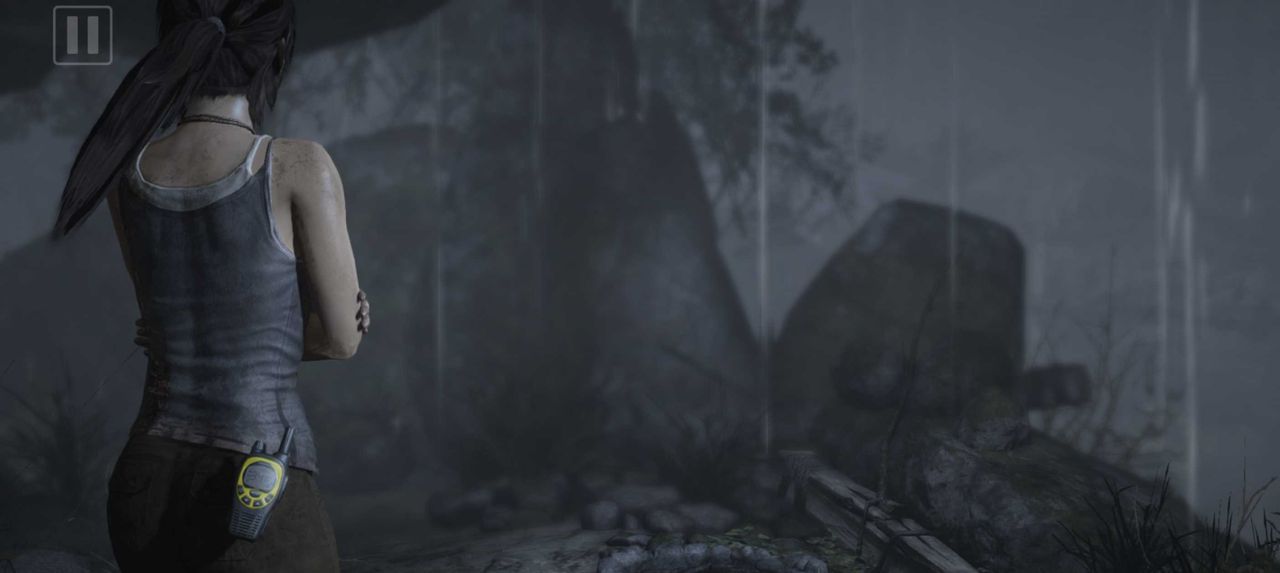 An in-game screenshot of the Tomb Raider mobile port.