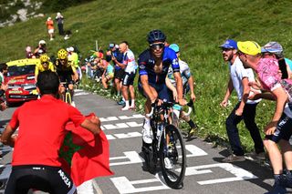 COURCHEVEL FRANCE JULY 19 Thibaut Pinot of France and Team GroupamaFDJ competes during the stage seventeen of the 110th Tour de France 2023 a 1657km at stage from SaintGervais MontBlanc to Courchevel UCIWT on July 19 2023 in Courchevel France Photo by Tim de WaeleGetty Images