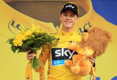 Chris Froome on the podium of the 2013 Tour de France