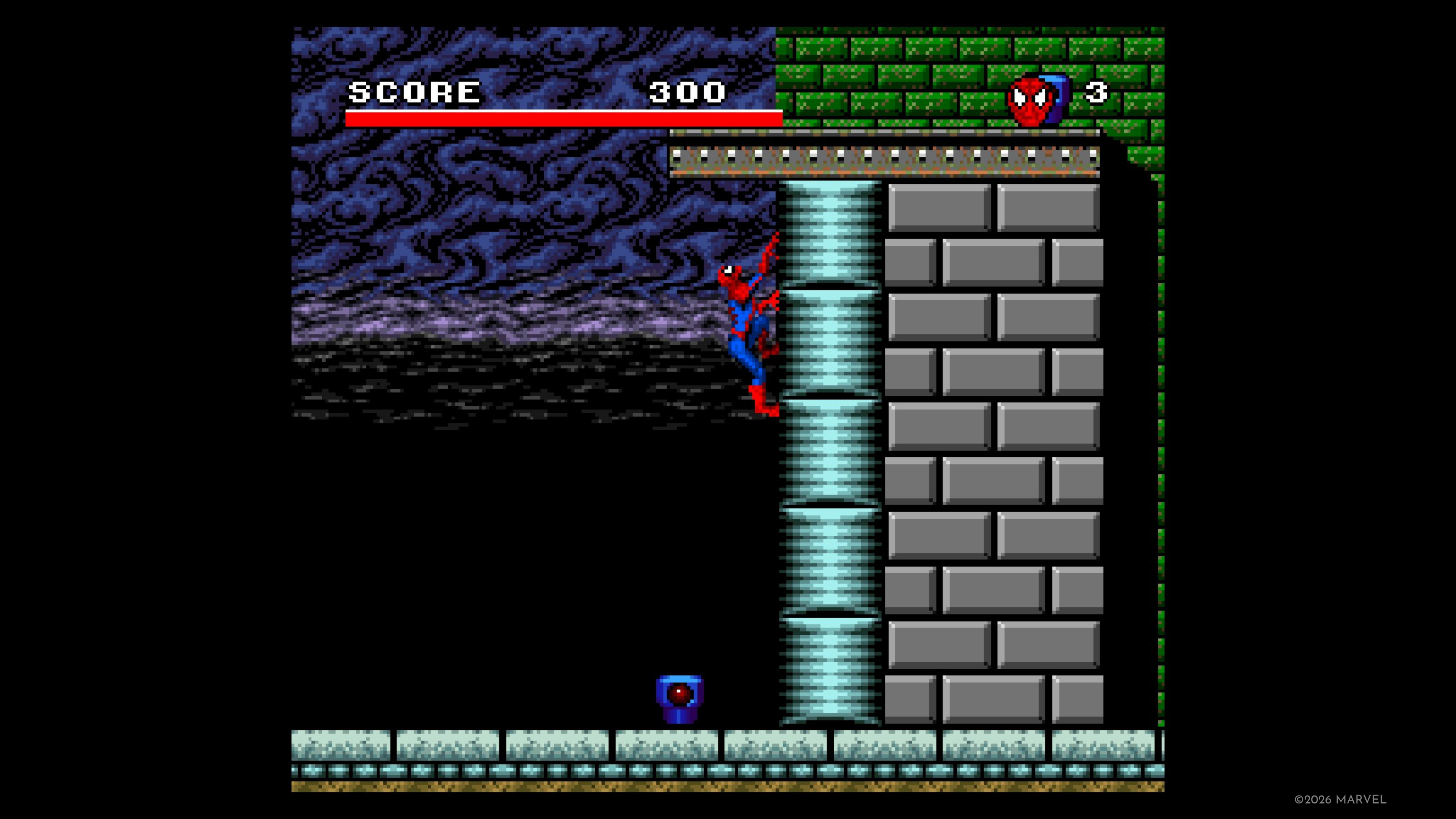 Spider-Man climbing a wall