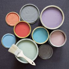 colourful paint colour boxes