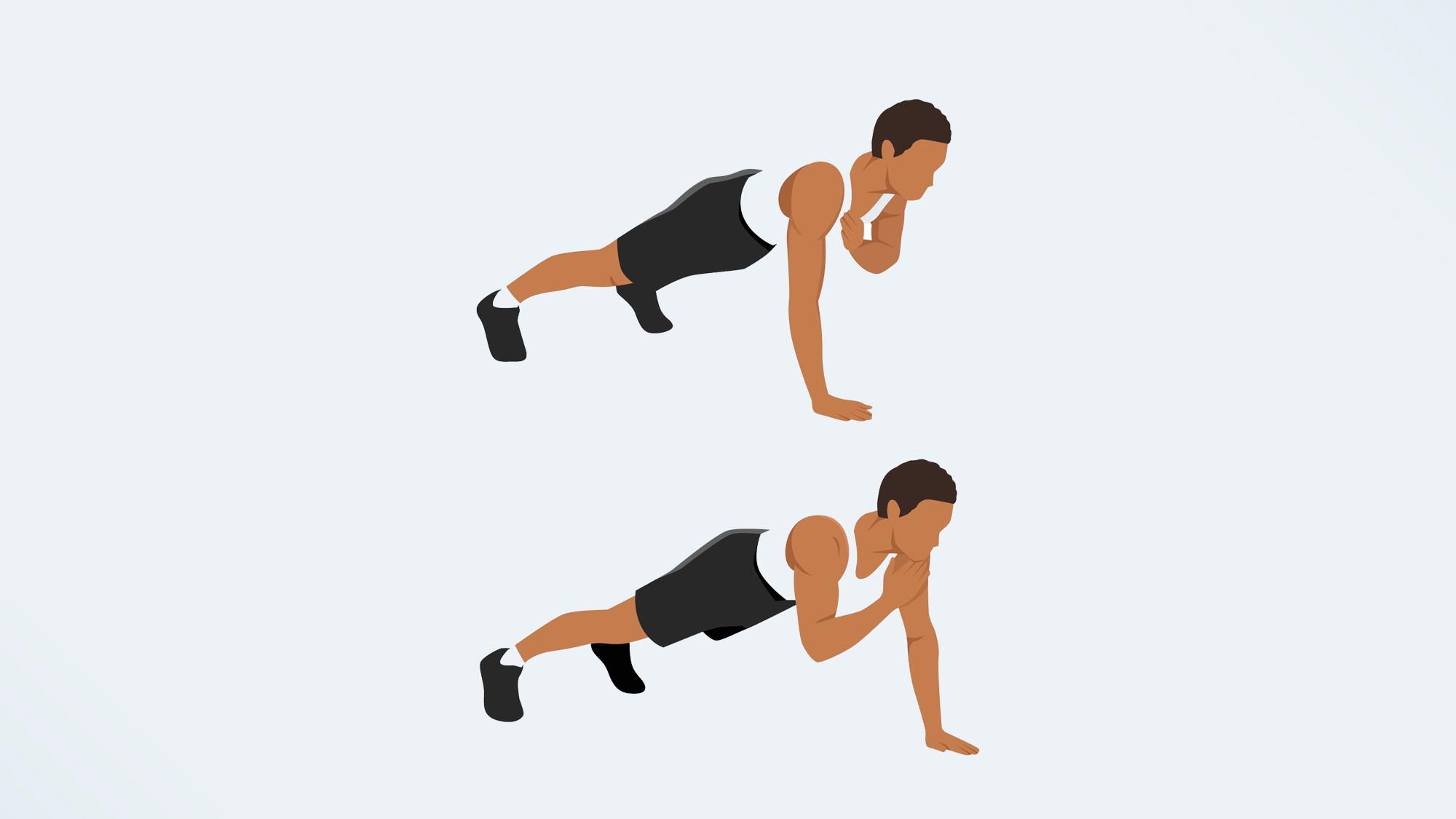 an illo of a man doing plank shoulder taps