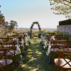 outdoor wedding set-up before guests arrive