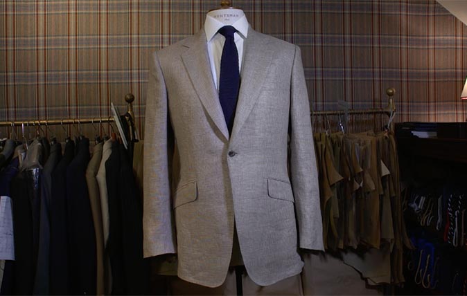 Huntsman linen suit