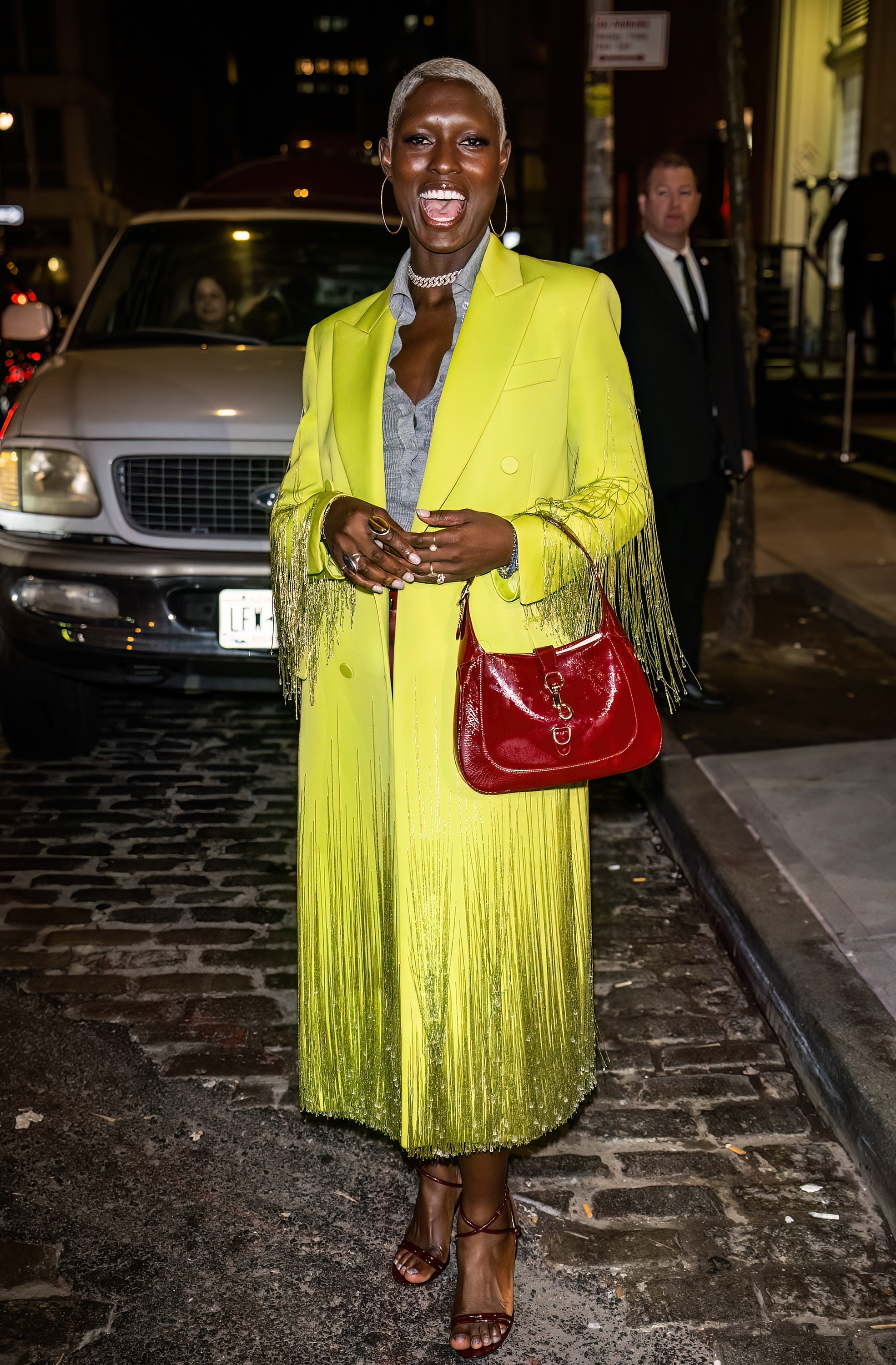 Jodie Turner-Smith wears the Gucci Jackie in 2024.
