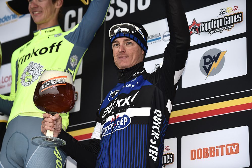 Erik Baska and Gianni Meersman on the Handzame Classic podium