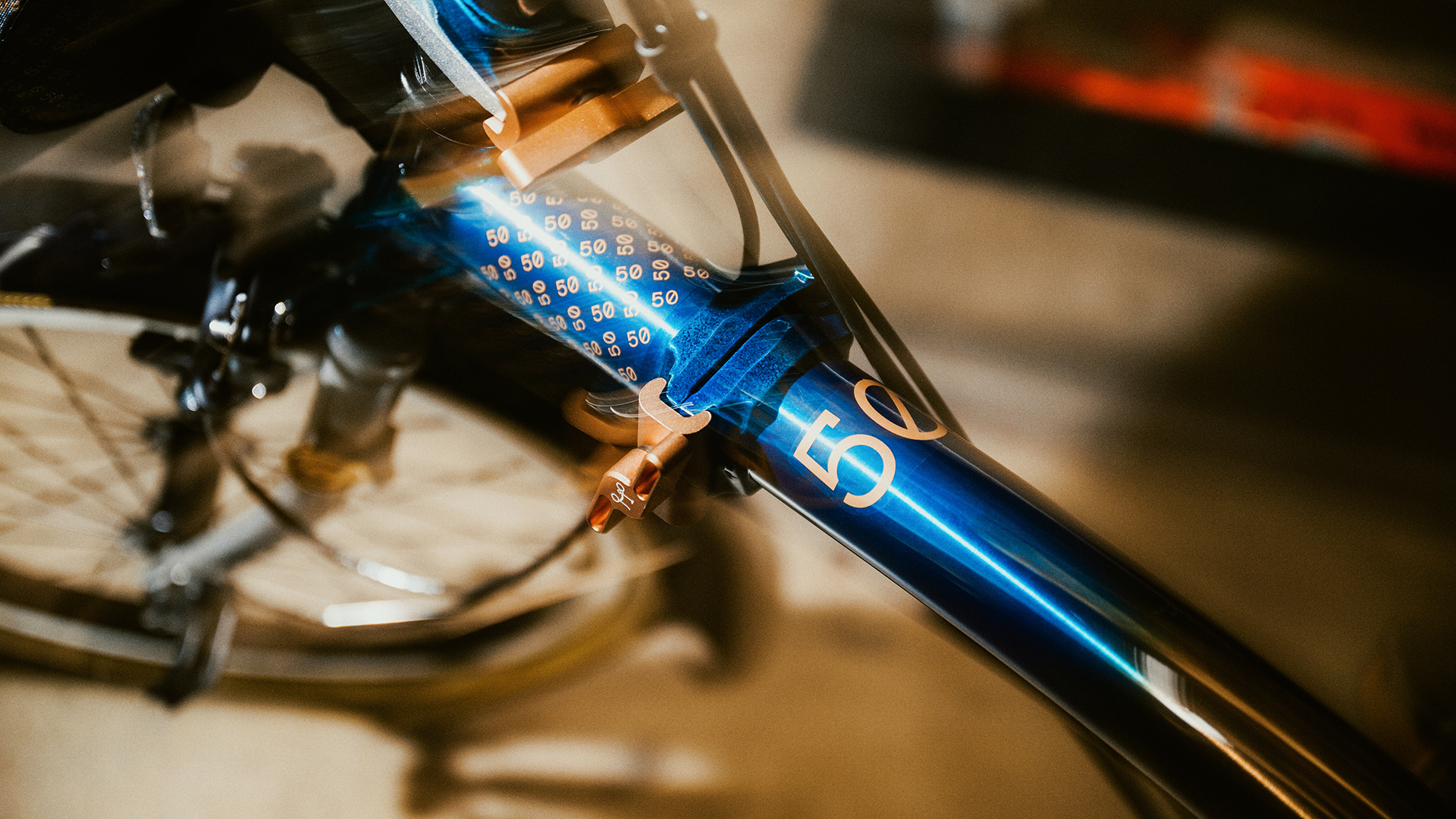 Detail shot of Brompton 1975 Edition bicycle