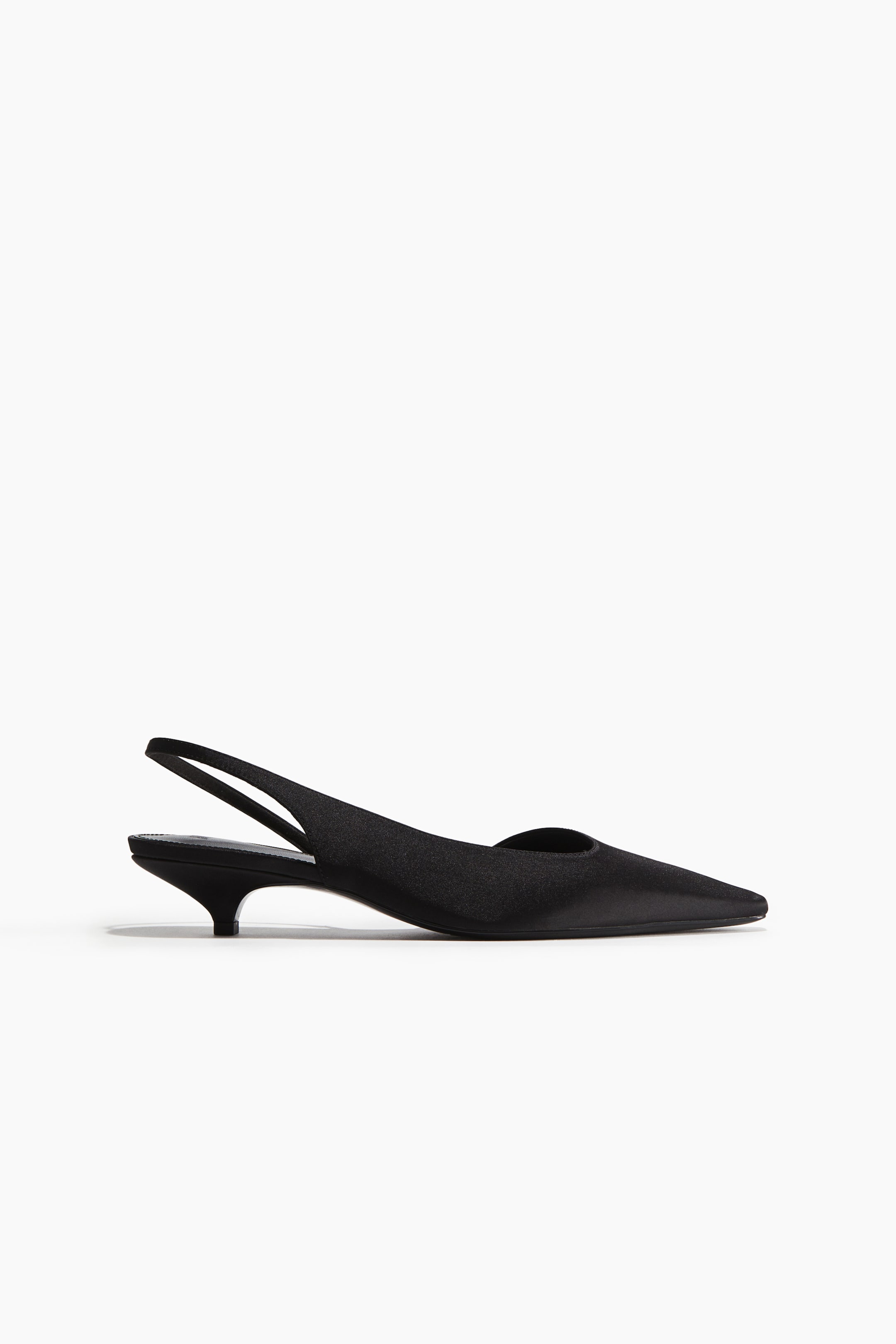 Satin Slingbacks - Black