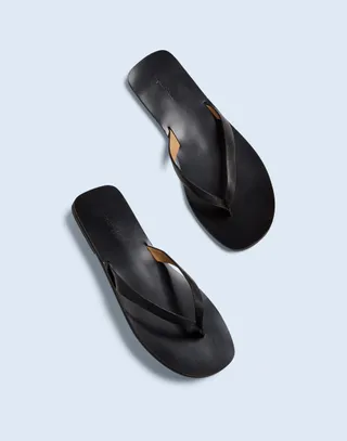The Gabi Thong Slide Sandal in Shiny Leather