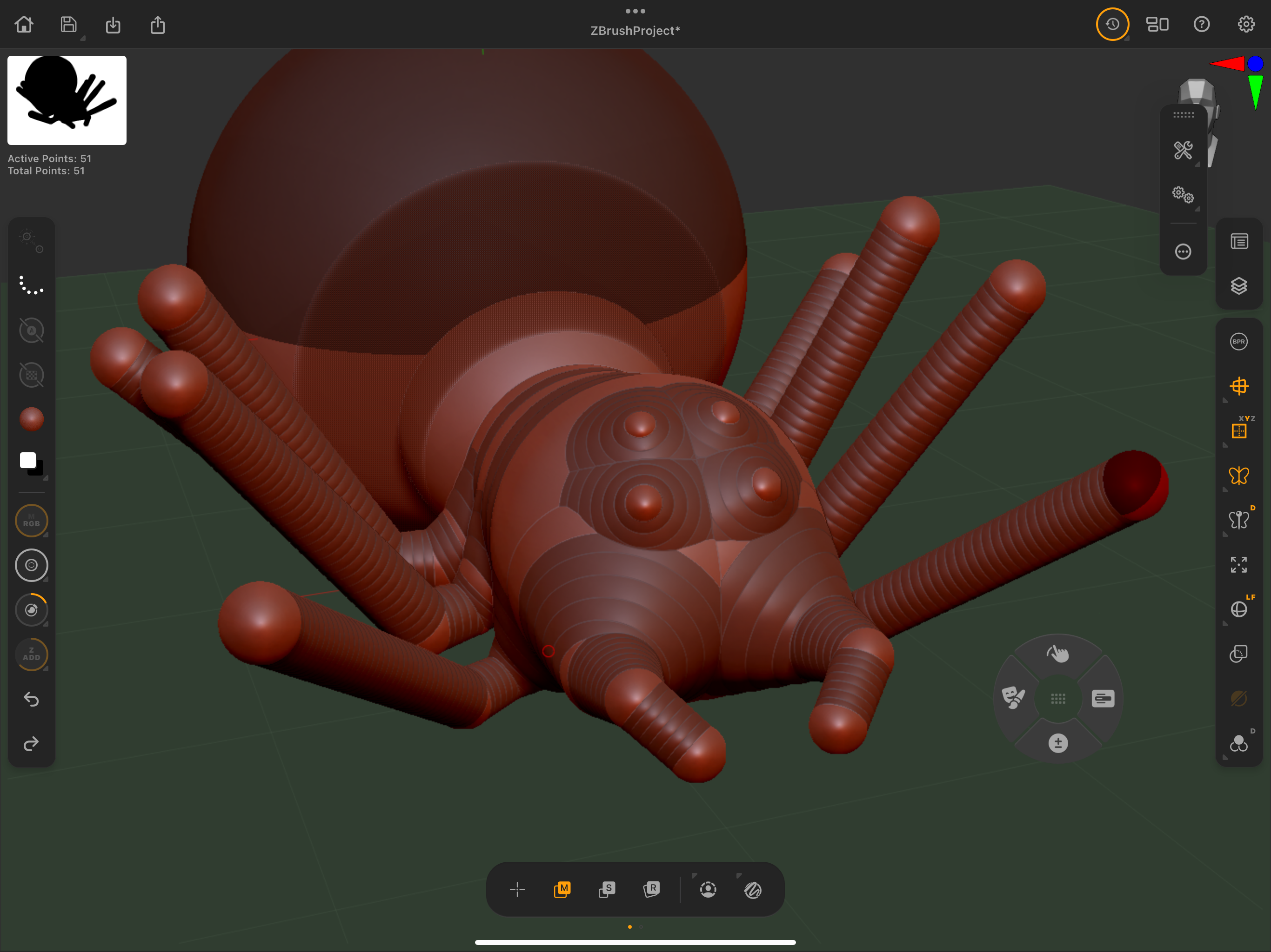 ZBrush for iPad tutorial; sculpt a spider 