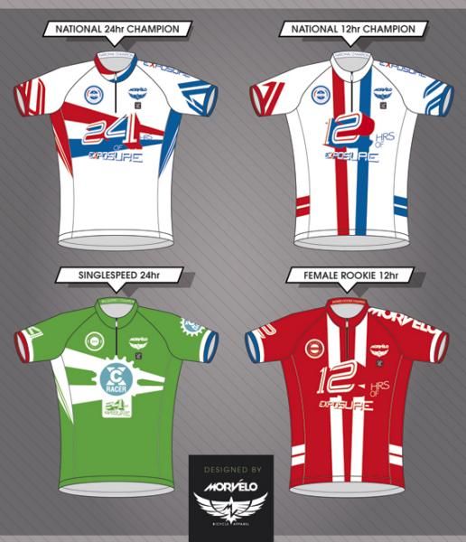 Winners jerseys for the 24 and 12 Hours of Exposure