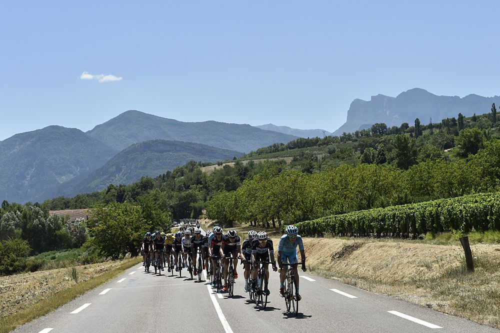 The peloton during stage 16 at the Tour de France