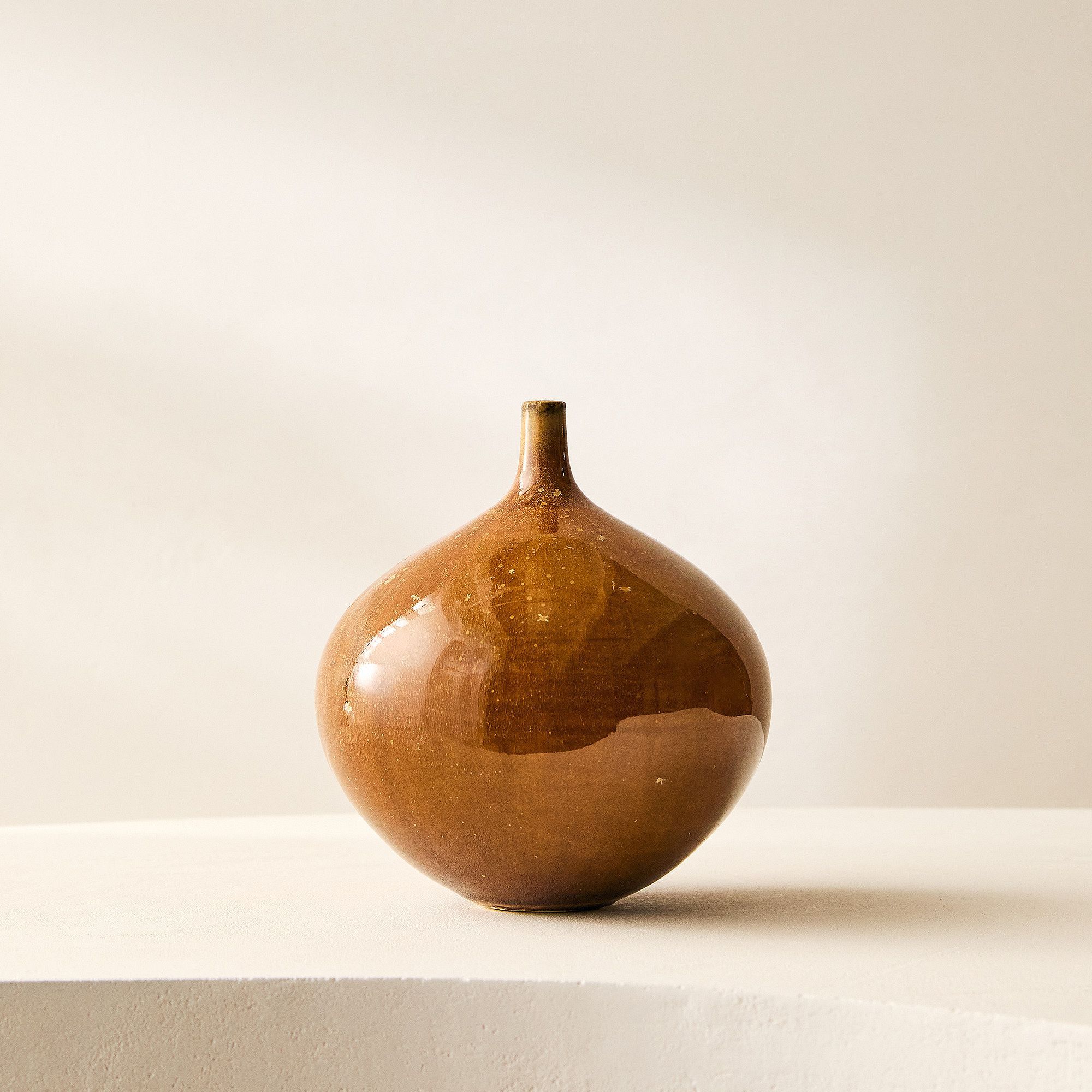 Ochre Onda Ceramic Bud Vase (6.7"H)