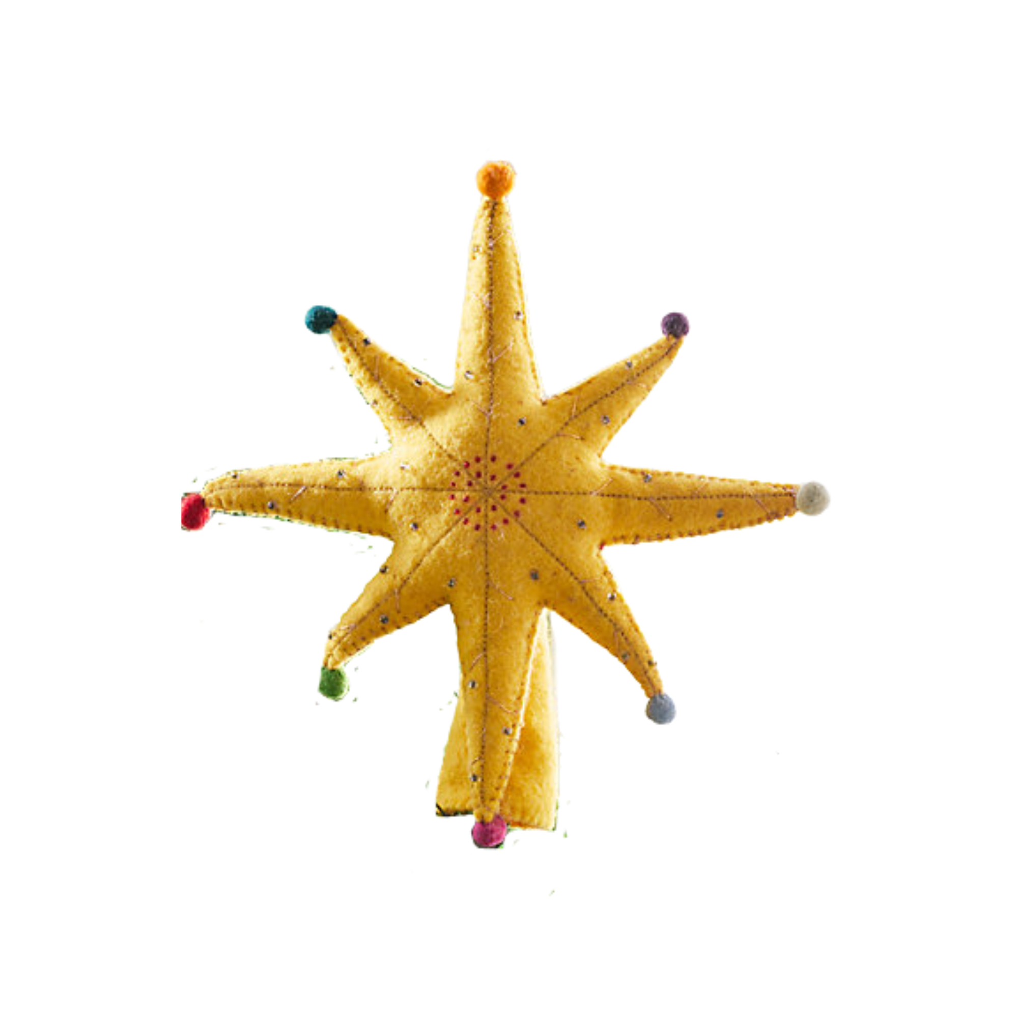 a yellow felt star tree topper