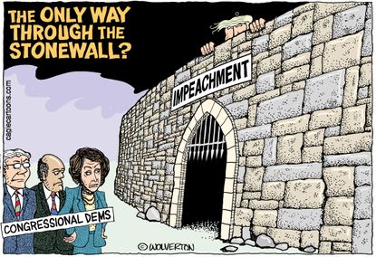 Political Cartoon U.S. Trump Democrats Impeachment Stonewall Obstruction