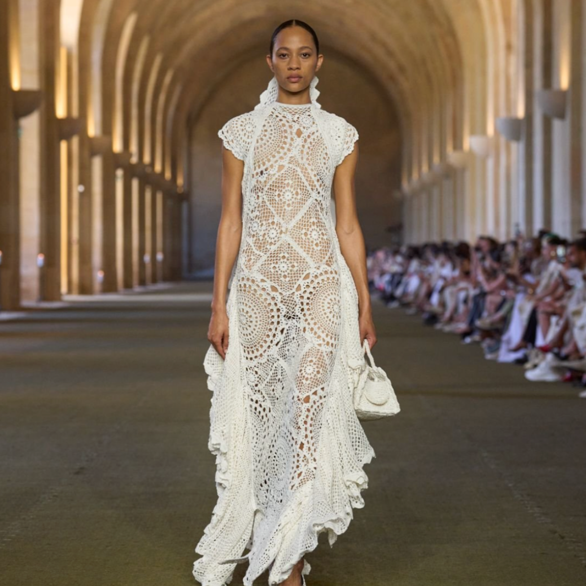 Jacquemus spring/summer 26 runway white crochet dress