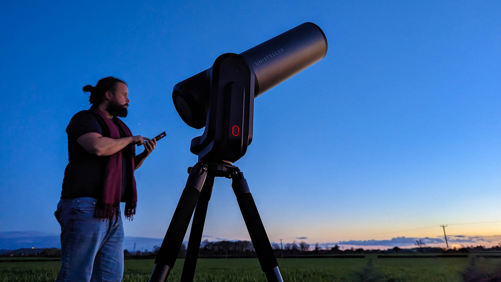 Author and telescope in use