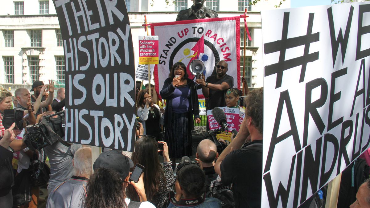 Protesting against the Windrush scandal