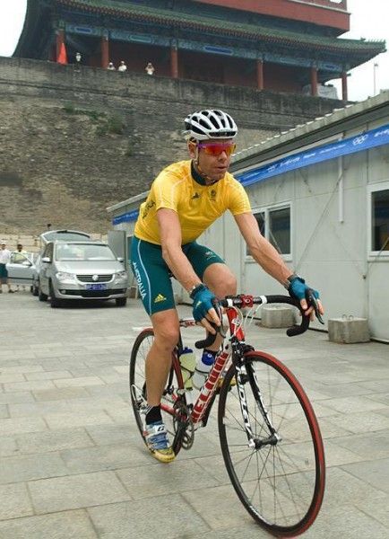 Cadel Evans heads out for the ride.