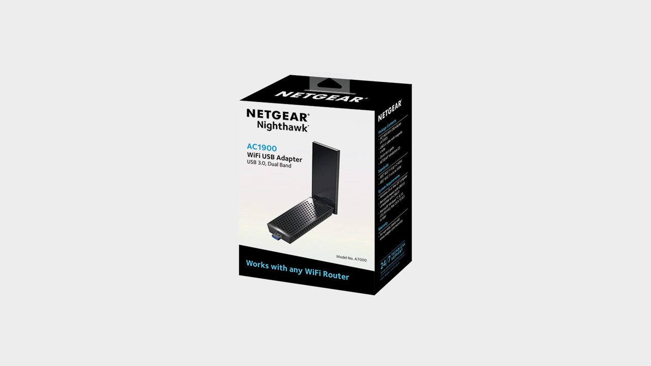 Embalaje del adaptador WiFi USB NETGEAR Nighthawk AC1900