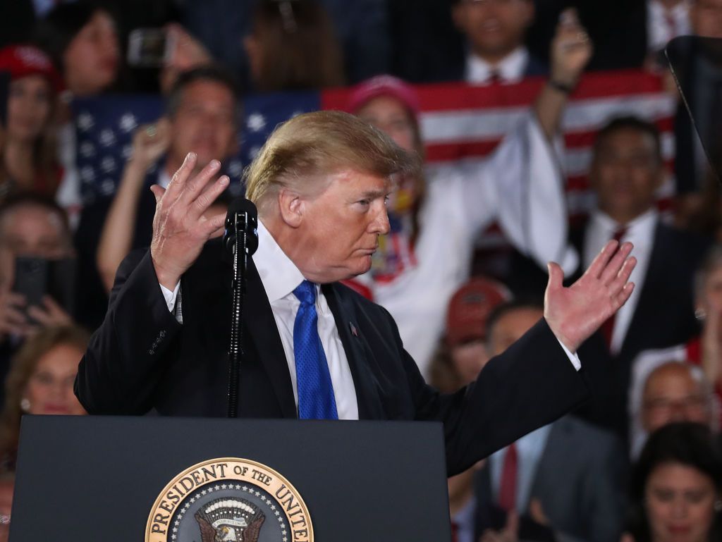 President Trump speaks at a rally