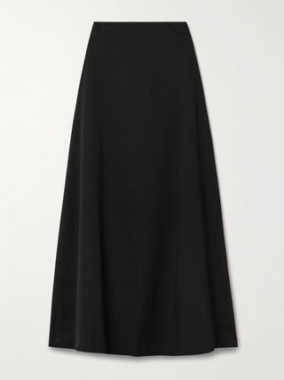 Organic Cotton-Blend Twill Maxi Skirt