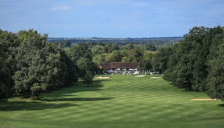 Looking down the 18th hole at West Surrey