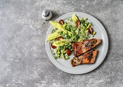 a seagan diet a salmon salad