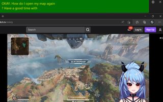 Windows 11 2022 update showing live captions running over a Twitch game stream