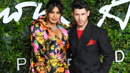Priyanka Chopra and Nick Jonas attends The Fashion Awards 2021 at the Royal Albert Hall on November 29, 2021 in London, England