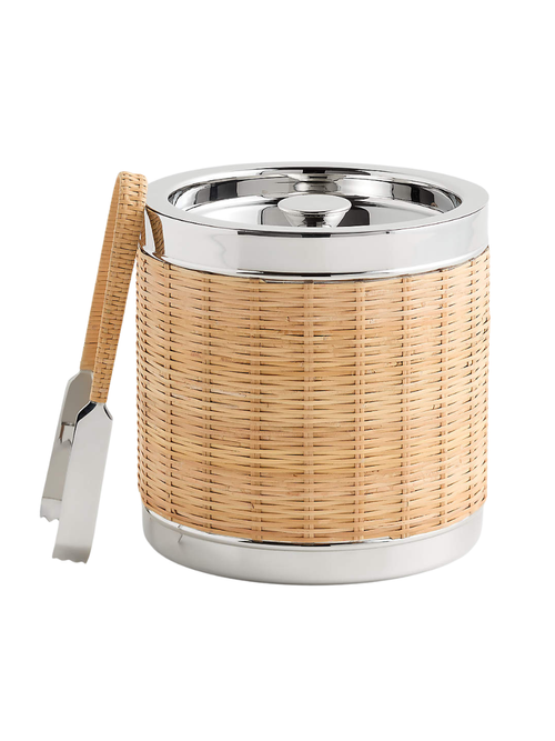 Amici Wicker Ice Bucket With Tongs