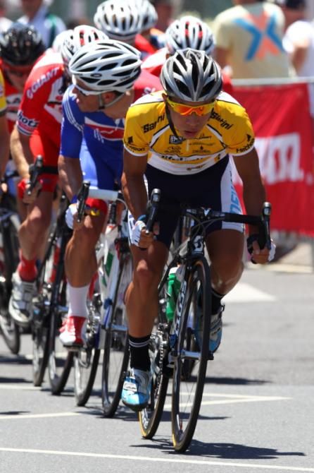 Caleb Ewan (BikeBug) stayed safe in the bunch