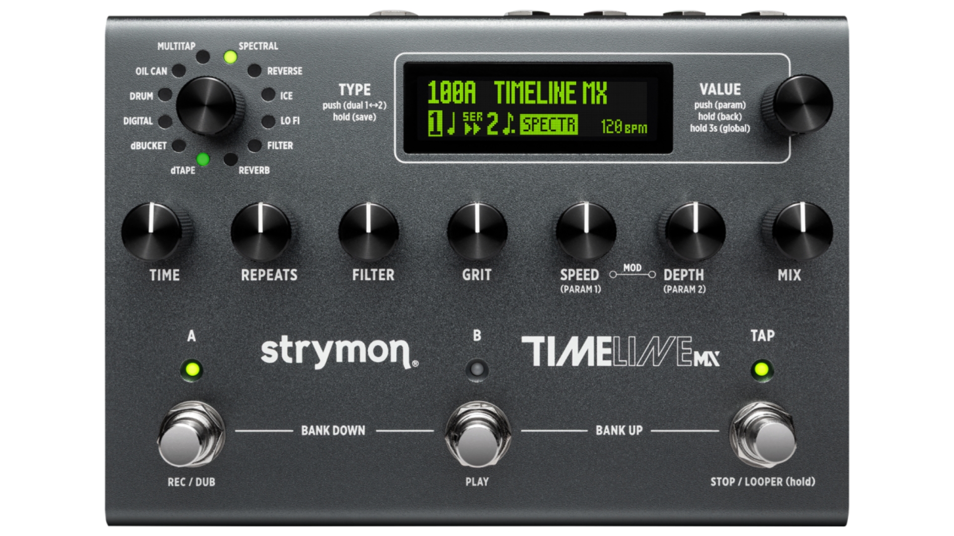 A Strymon TimeLine MX delay pedal