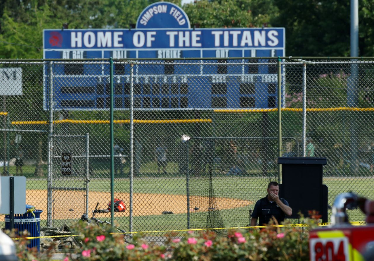 Alexandria baseball field where a gunman open fired on GOP congressmen.