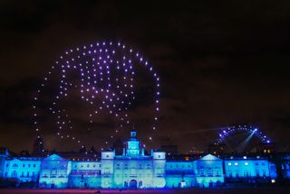 A drone display in honor of King Charles