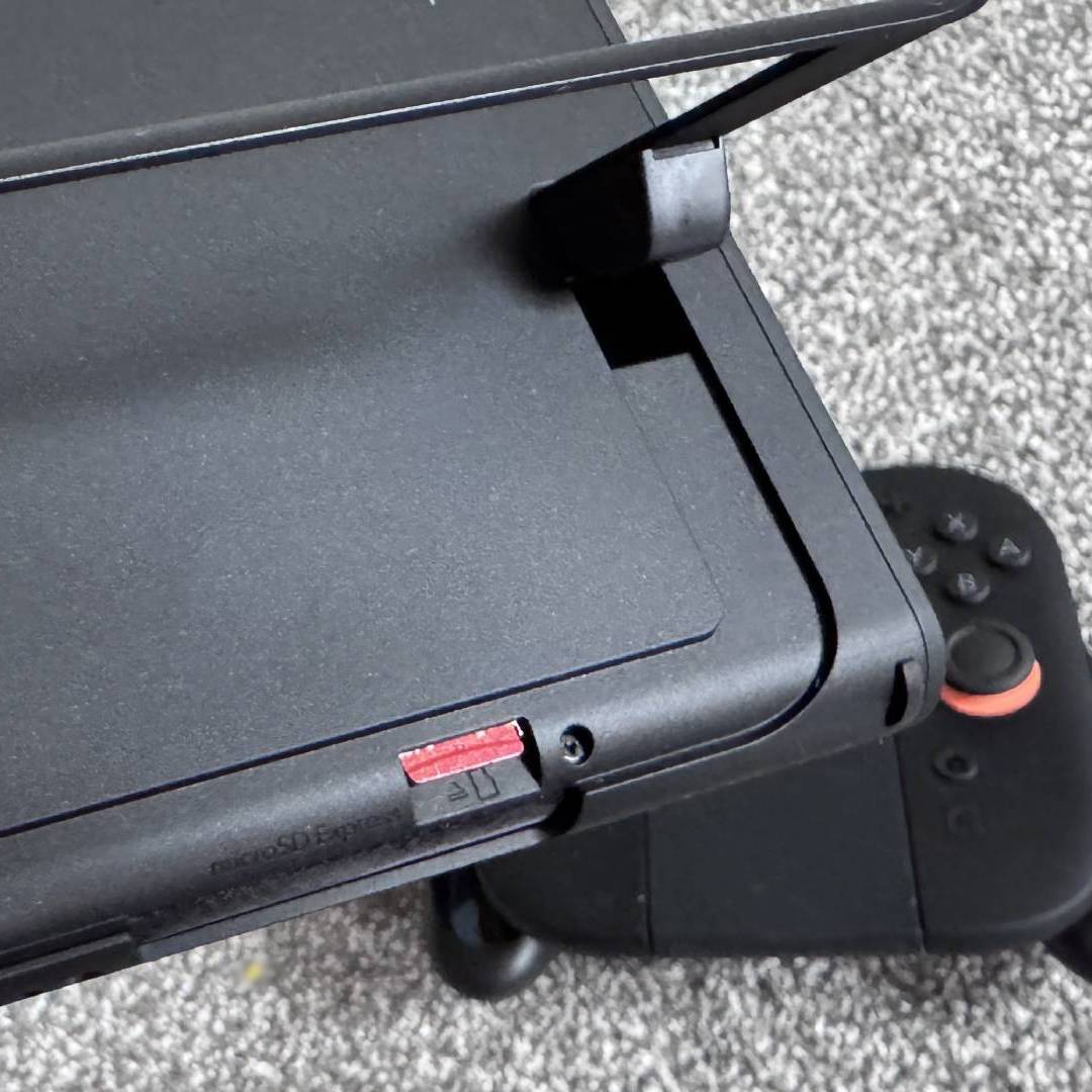 Close up of Switch 2 micro SD card slot