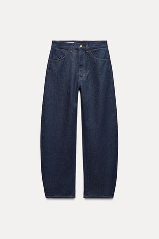 ZARA, Denim Raw Barrel Leg