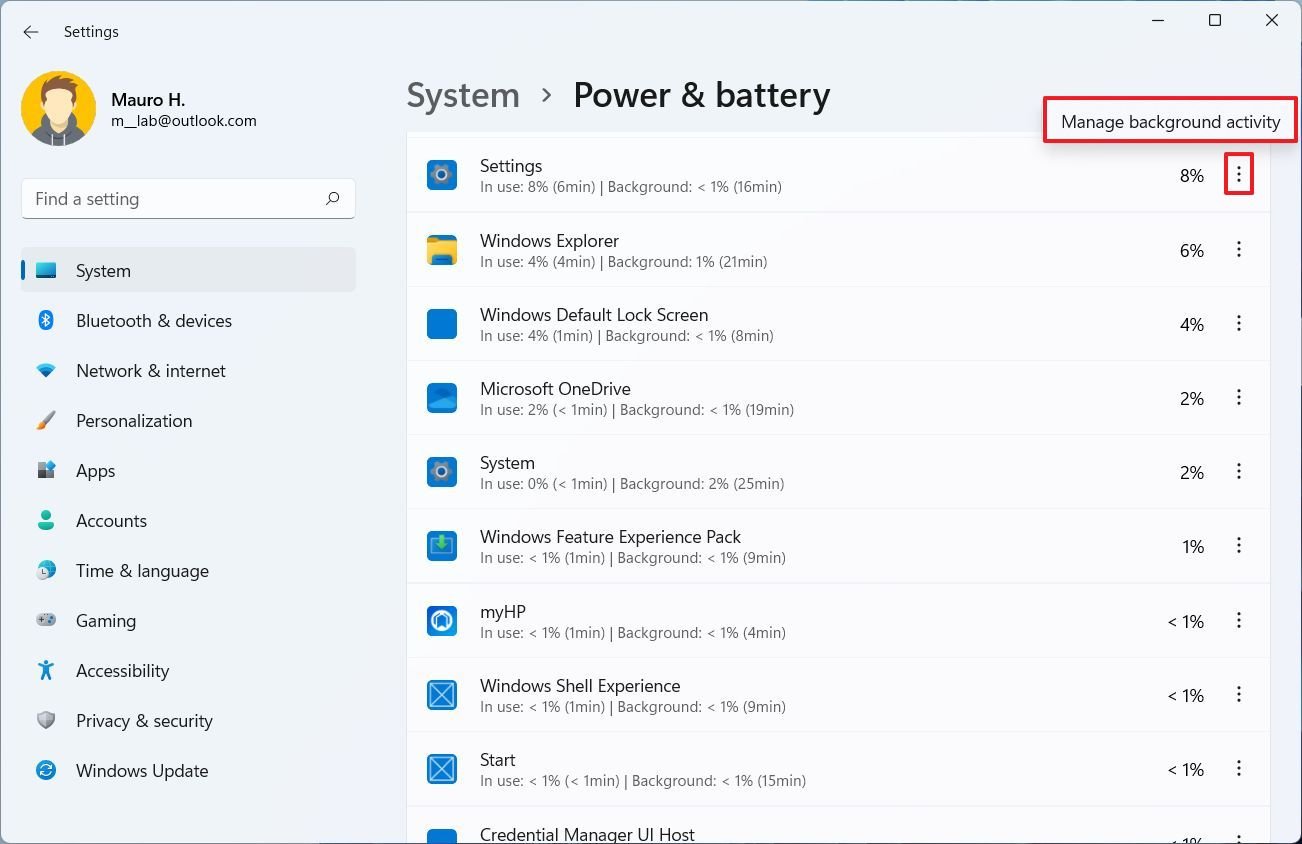 Manage Background Activity