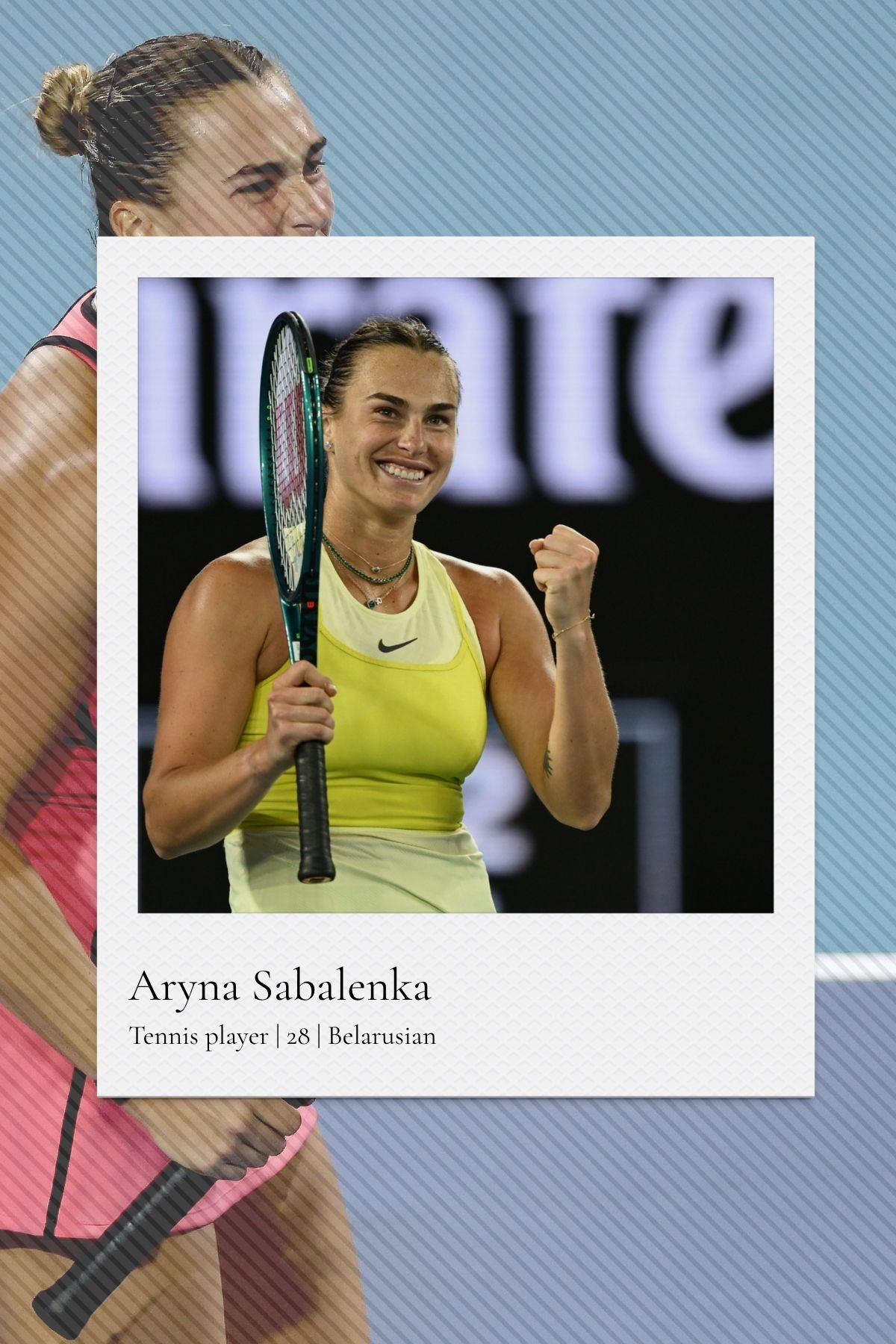 Tennis player Aryna Sabalenka