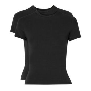 Set of two stretch-cotton jersey T-shirts - Soot