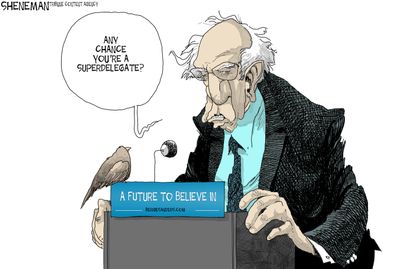 Political Cartoon U.S. Bernie Superdelegates 2016