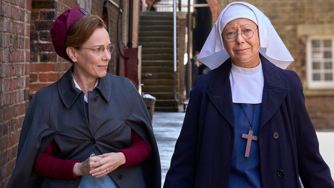 Shelagh Turner (LAURA MAIN) and Sister Julienne (JENNY AGUTTER) in Call the Midwife season 13