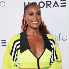 Issa Rae on the red carpet for an event for Hoorae, her media company.