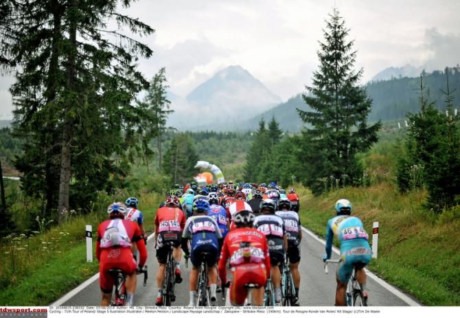 The peloton heads towards to the mountains of Slovakia
