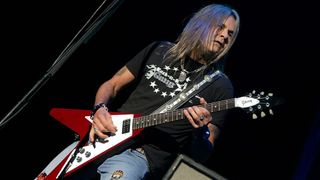 Carlos Cavazo performs in concert with Ratt at the AT&T Center on July 23, 2010 in San Antonio, Texas.